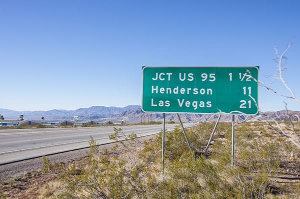 Las Vegas sign on the side of highway,Nevada
